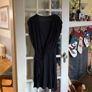 Allsaints drapy black jersey dress